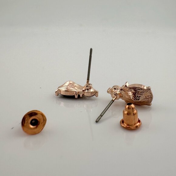 Pretty Black Sapphire & Crystal Necklace & Earrings Set with Rose Gold Overlay - Picture 9 of 13